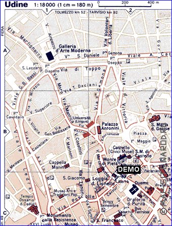 mapa de Udine