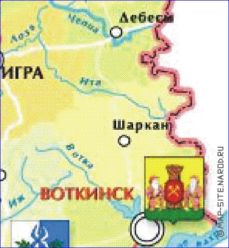 mapa de Udmurtia