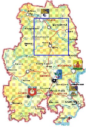 mapa de Udmurtia
