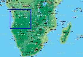 carte de Afrique australe