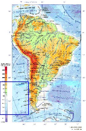 Fisica mapa de America do Sul