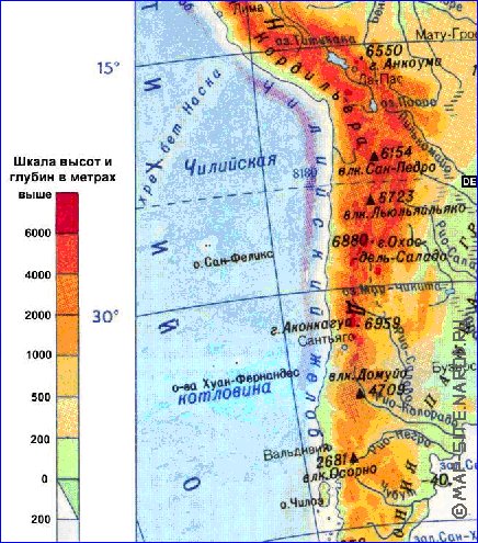 Fisica mapa de America do Sul