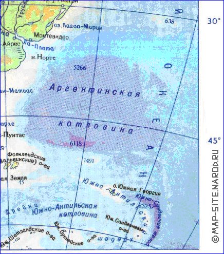 Physique carte de Amerique du Sud