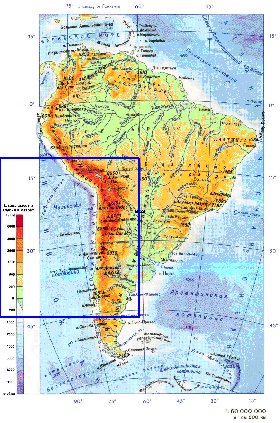 Fisica mapa de America do Sul