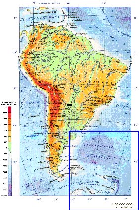 Fisica mapa de America do Sul