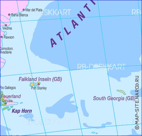 Politique carte de Amerique du Sud en allemand