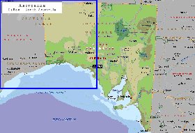carte de Australie-Meridionale en anglais