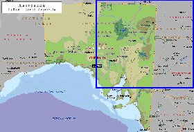 carte de Australie-Meridionale en anglais