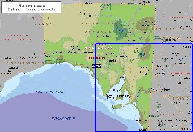 carte de Australie-Meridionale en anglais