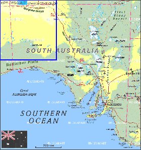 mapa de Australia do Sul