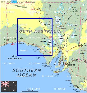 mapa de Australia do Sul