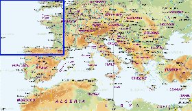 carte de Europe du Sud