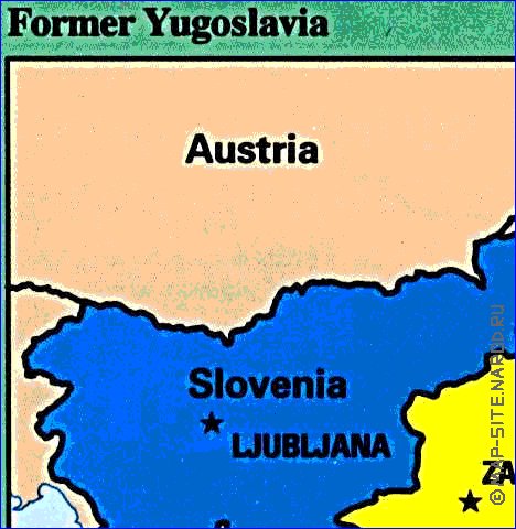 Administrativa mapa de Jugoslavia em ingles