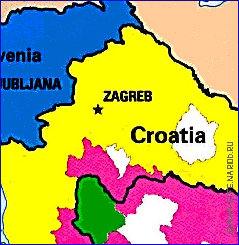 Administrativa mapa de Jugoslavia em ingles