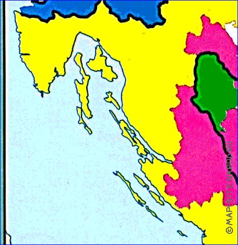 Administrativa mapa de Jugoslavia em ingles