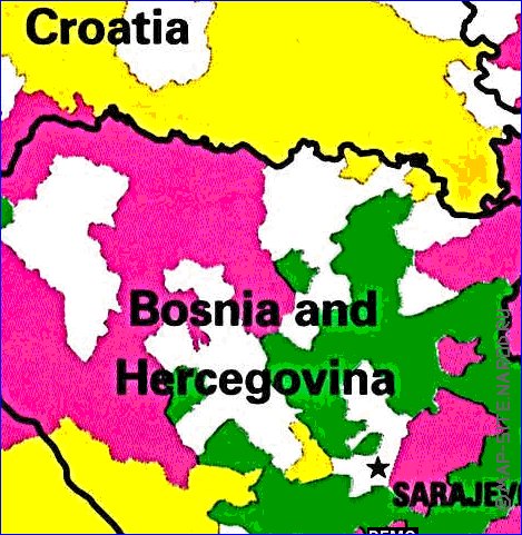 Administrativa mapa de Jugoslavia em ingles