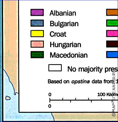 Administratives carte de Yougoslavie en anglais