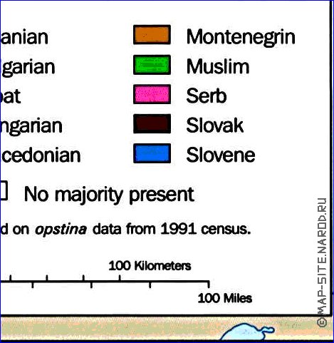 Administrativa mapa de Jugoslavia em ingles