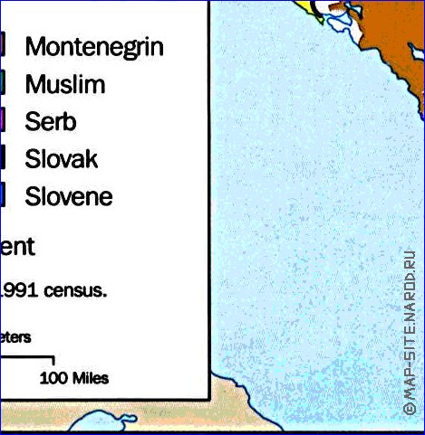 Administratives carte de Yougoslavie en anglais