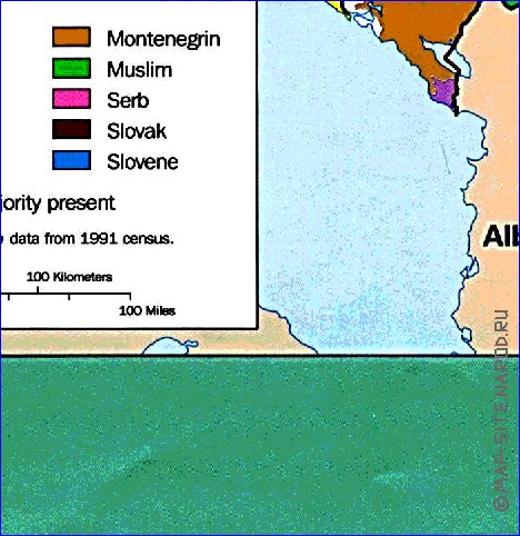 Administrativa mapa de Jugoslavia em ingles