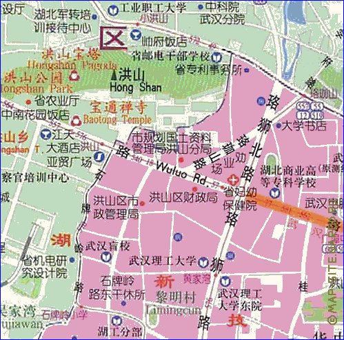 mapa de Wuhan