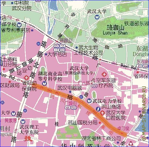 mapa de Wuhan