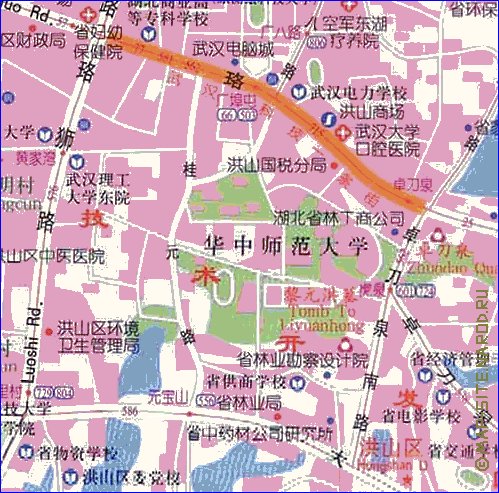 mapa de Wuhan