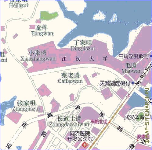 mapa de Wuhan