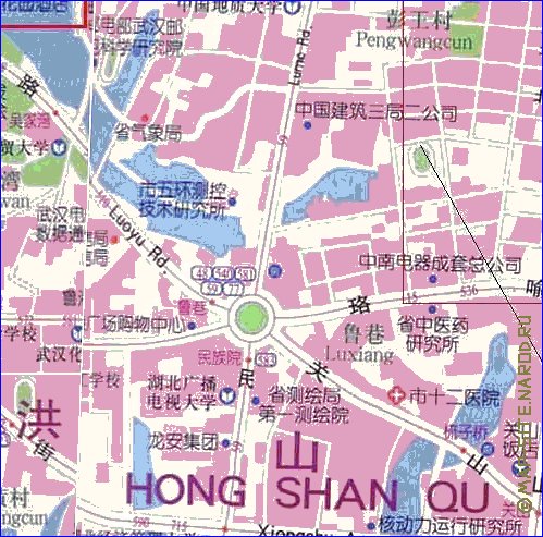 mapa de Wuhan