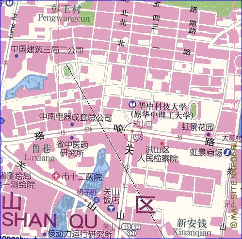 mapa de Wuhan