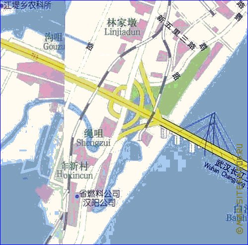 mapa de Wuhan