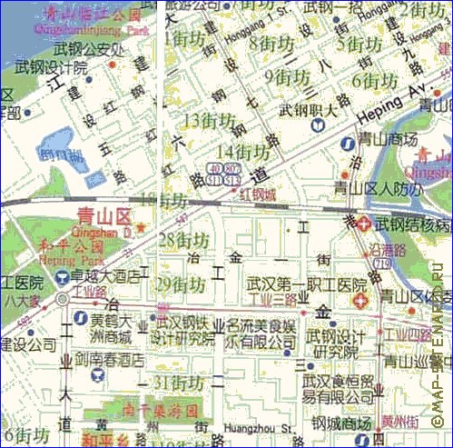 mapa de Wuhan