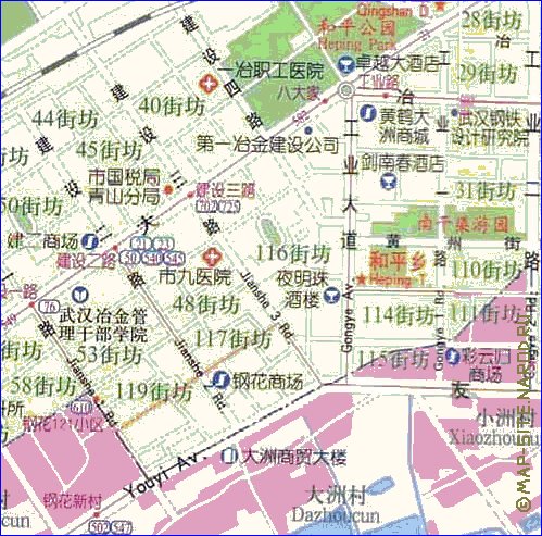 mapa de Wuhan