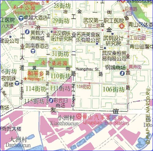 mapa de Wuhan