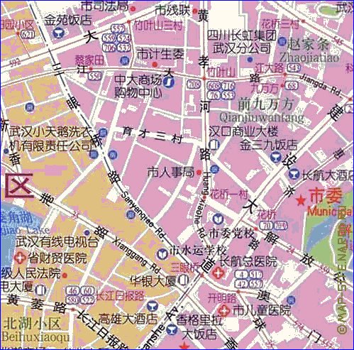 mapa de Wuhan