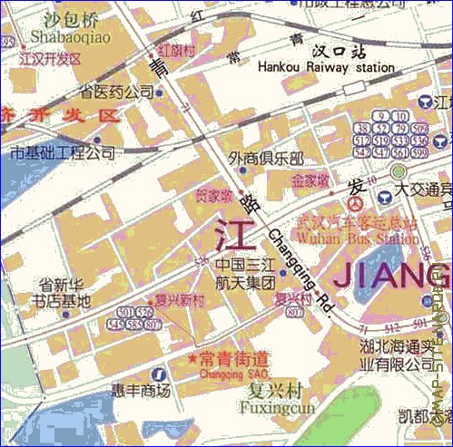 mapa de Wuhan