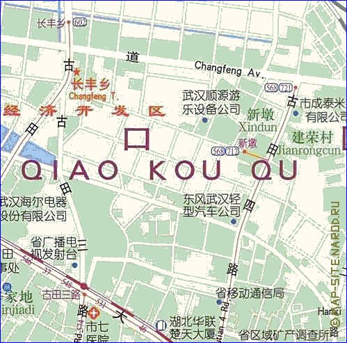 mapa de Wuhan