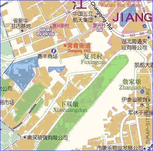 mapa de Wuhan