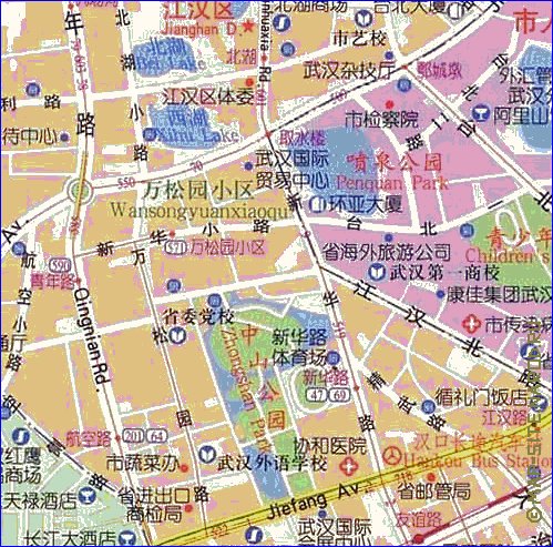 mapa de Wuhan