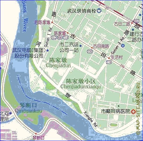 mapa de Wuhan