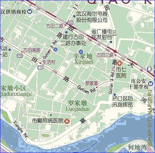 mapa de Wuhan