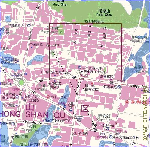 mapa de Wuhan