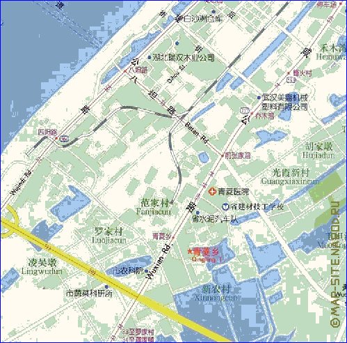 mapa de Wuhan