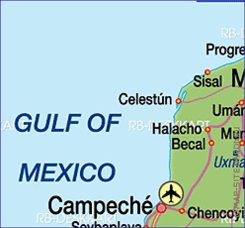 mapa de  estado Iucata em alemao