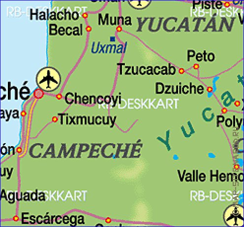 carte de  etat Yucatan en allemand