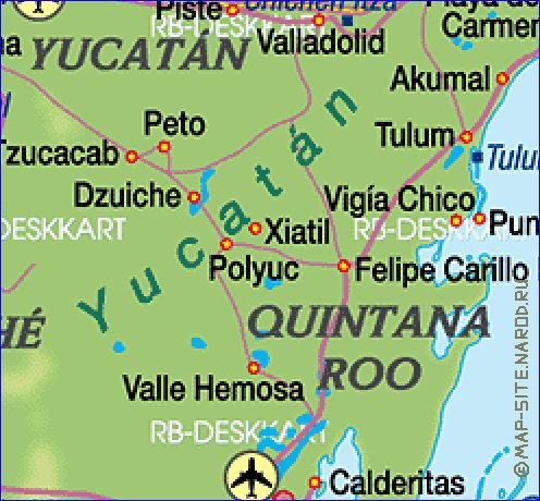 mapa de  estado Iucata em alemao