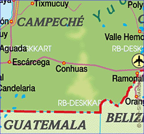 mapa de  estado Iucata em alemao