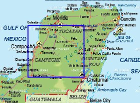 mapa de  estado Iucata em alemao