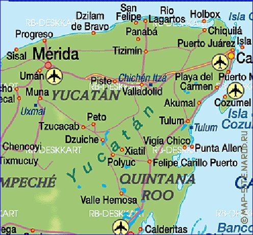 mapa de  estado Iucata em alemao