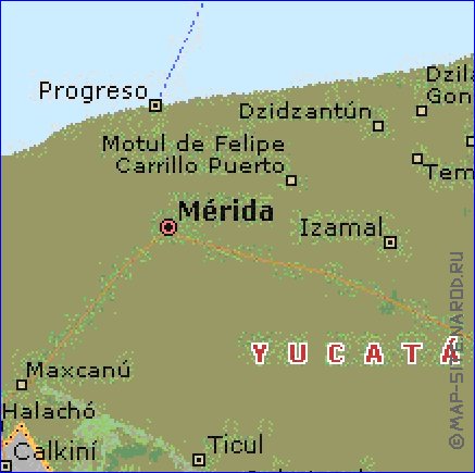 carte de  etat Yucatan